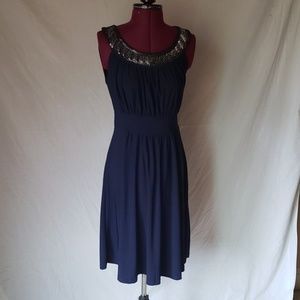 Navy blue Haani sequined collared dress size s